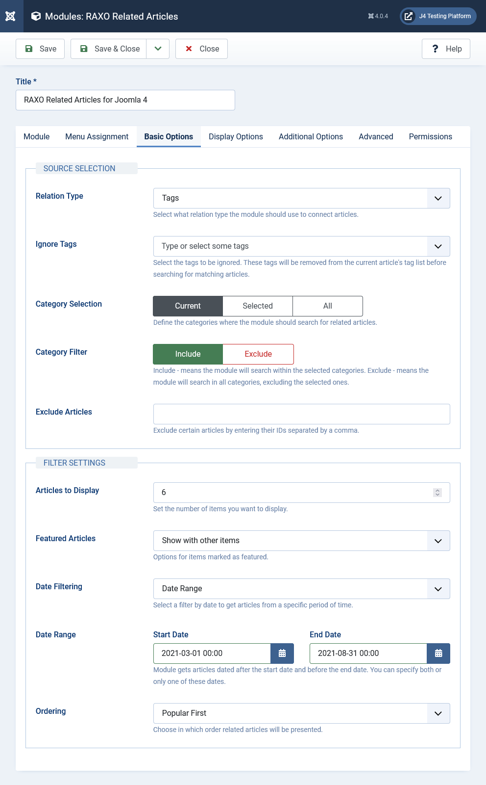 Module Admonistration Panel