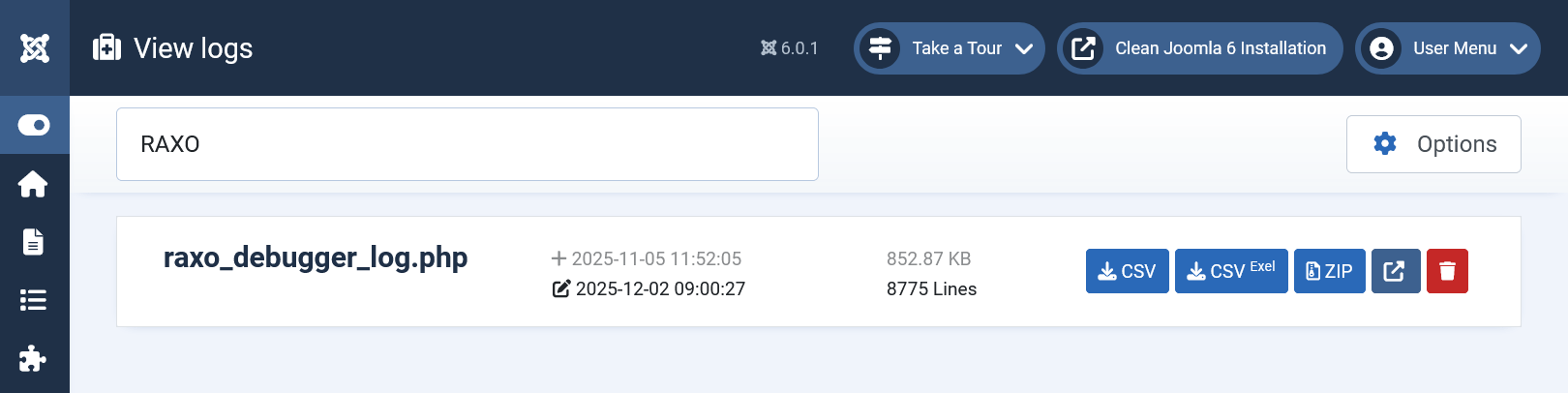 RAXO Debugger Log File
