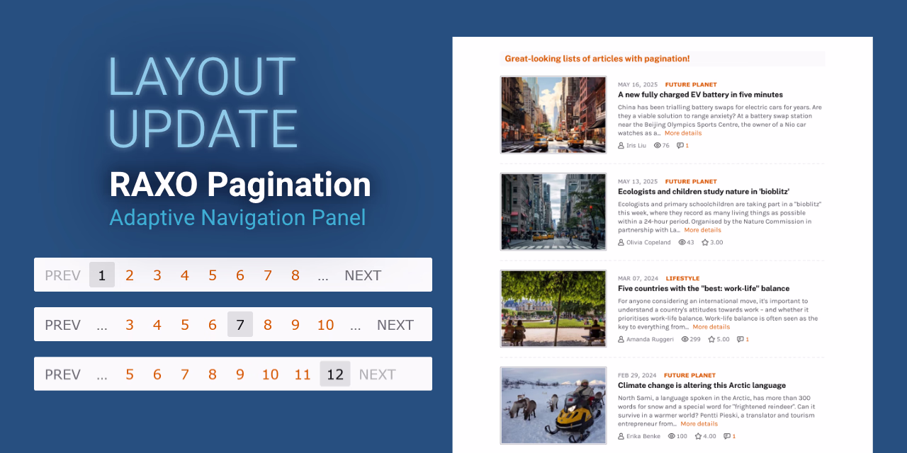 RAXO Pagination - Version 2.1